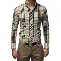 sodial-hommes-elegant-chemise-carreaux